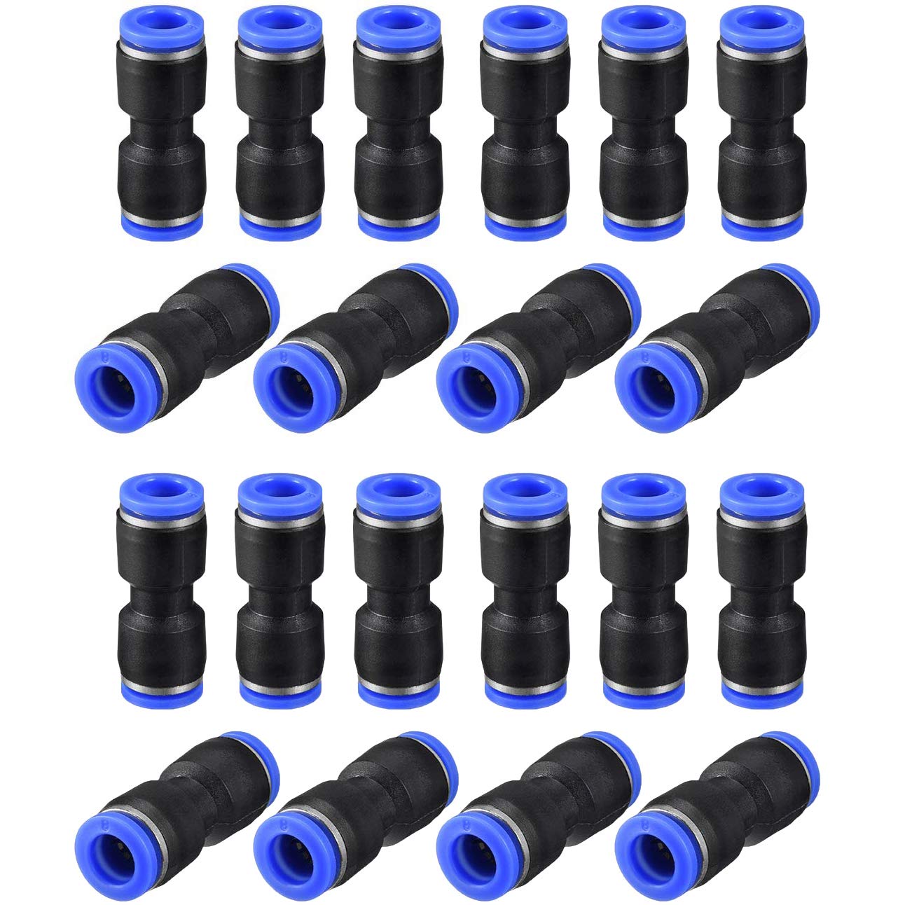 Push to Connect Pipe Tube Straight Fittings Pneumatic Air Line Connector 40Pcs 4mm/6mm/8mm/10mm