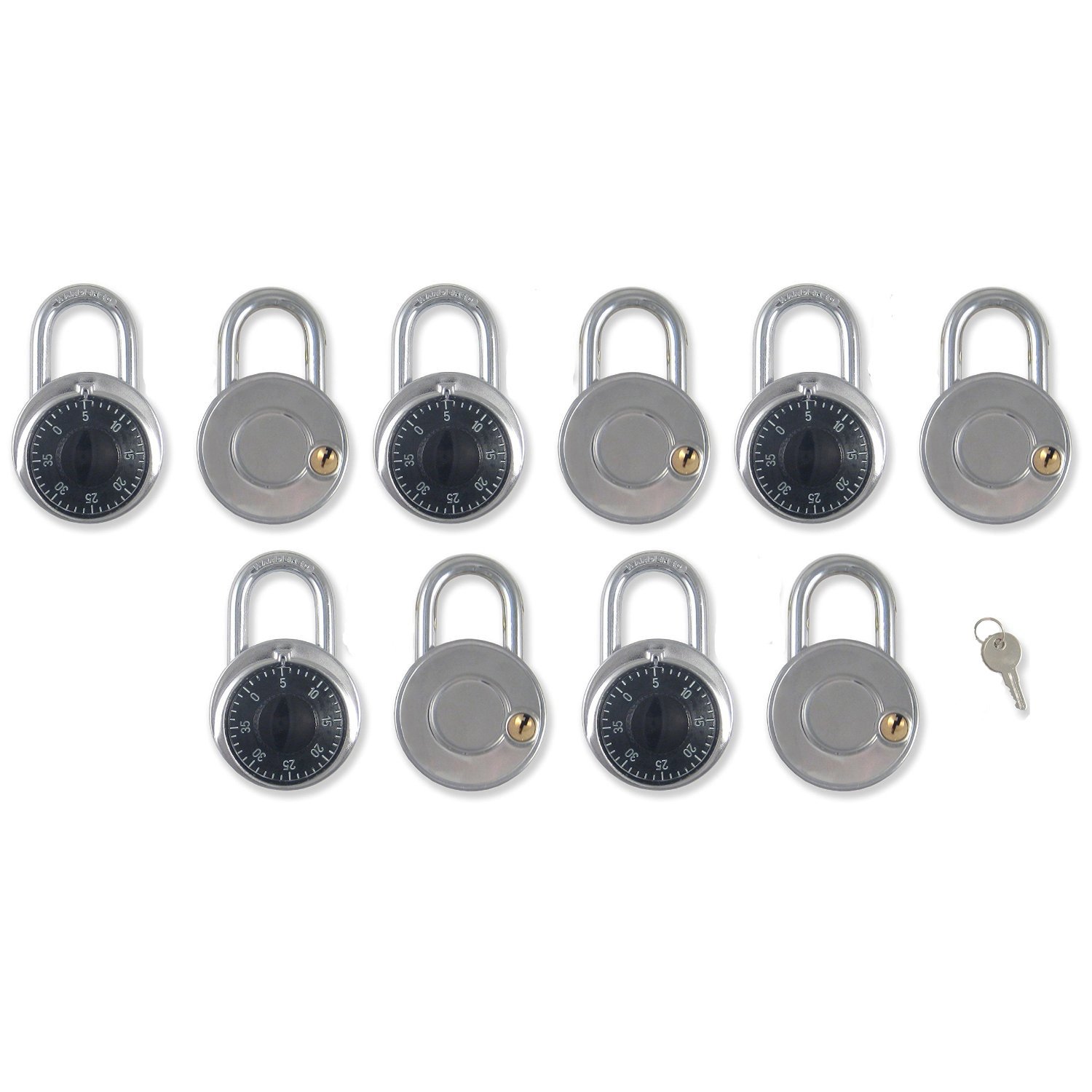 Photo 1 of Combination Locks with Single Override Control Key Ideal for Lockers - Set of 9Candados de Combinacion [946-10]