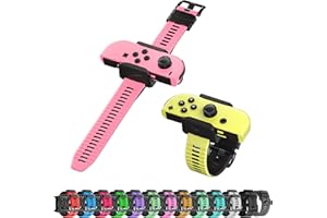 RTTACRTT Silicone Wrist Bands for Just Dance 2024 2023 2022 Switch, Soft Dance Strap Freely Adjustable for Joy Con & Switch OLED Model, 2-Pack for Adults and Children-Pink & Yellow