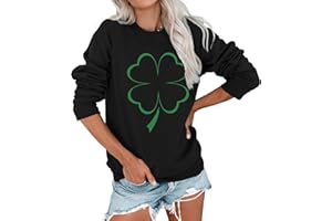 KKG Womens St. Patrick's Day Casual Sweatshirt Long Sleeve Shirts Irish Cute Clover Shamrock Pullover Tops