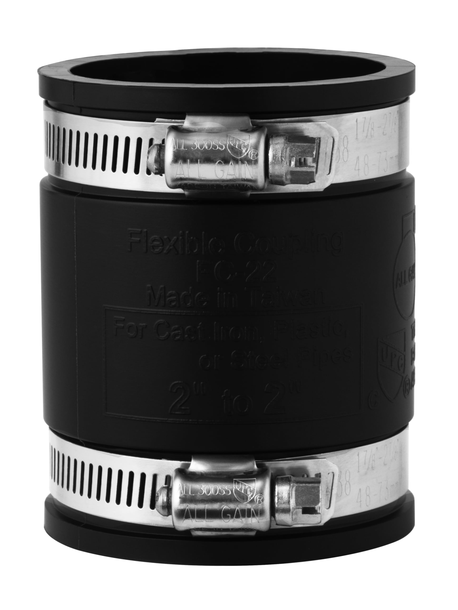 Aquaforte Flexible Sleeve 2 ½/75 mm Clamping Range 63 – 57 mm – Black, 9.8 x 8.9 x 10 cm