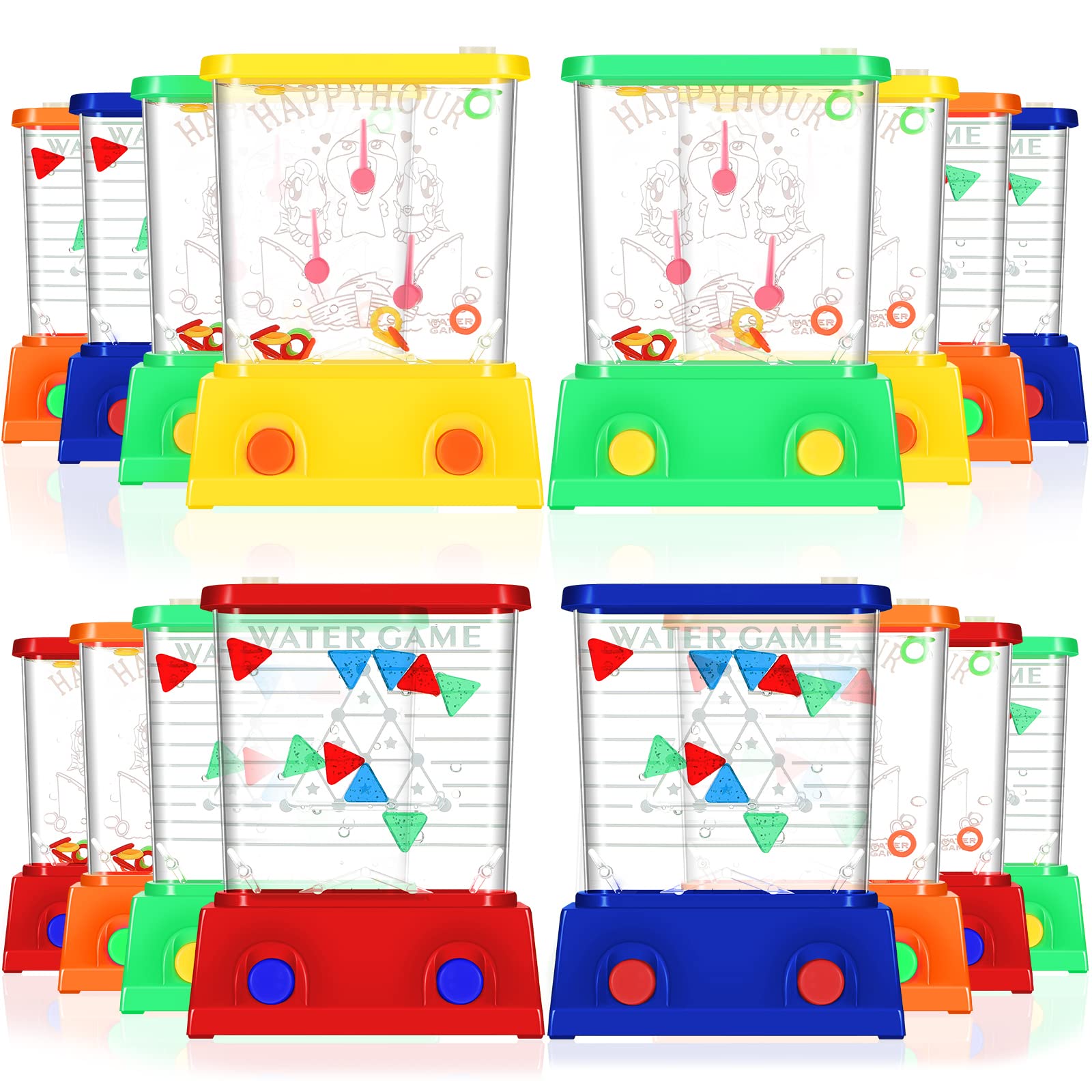 Photo 1 of Zhanmai 16Pcs Handheld Water Games Mini Arcade Fish Ring Toss Basketball, Water Ring Toss Handheld Toys for Kids Adults, Retro Games for Beach Toy Party