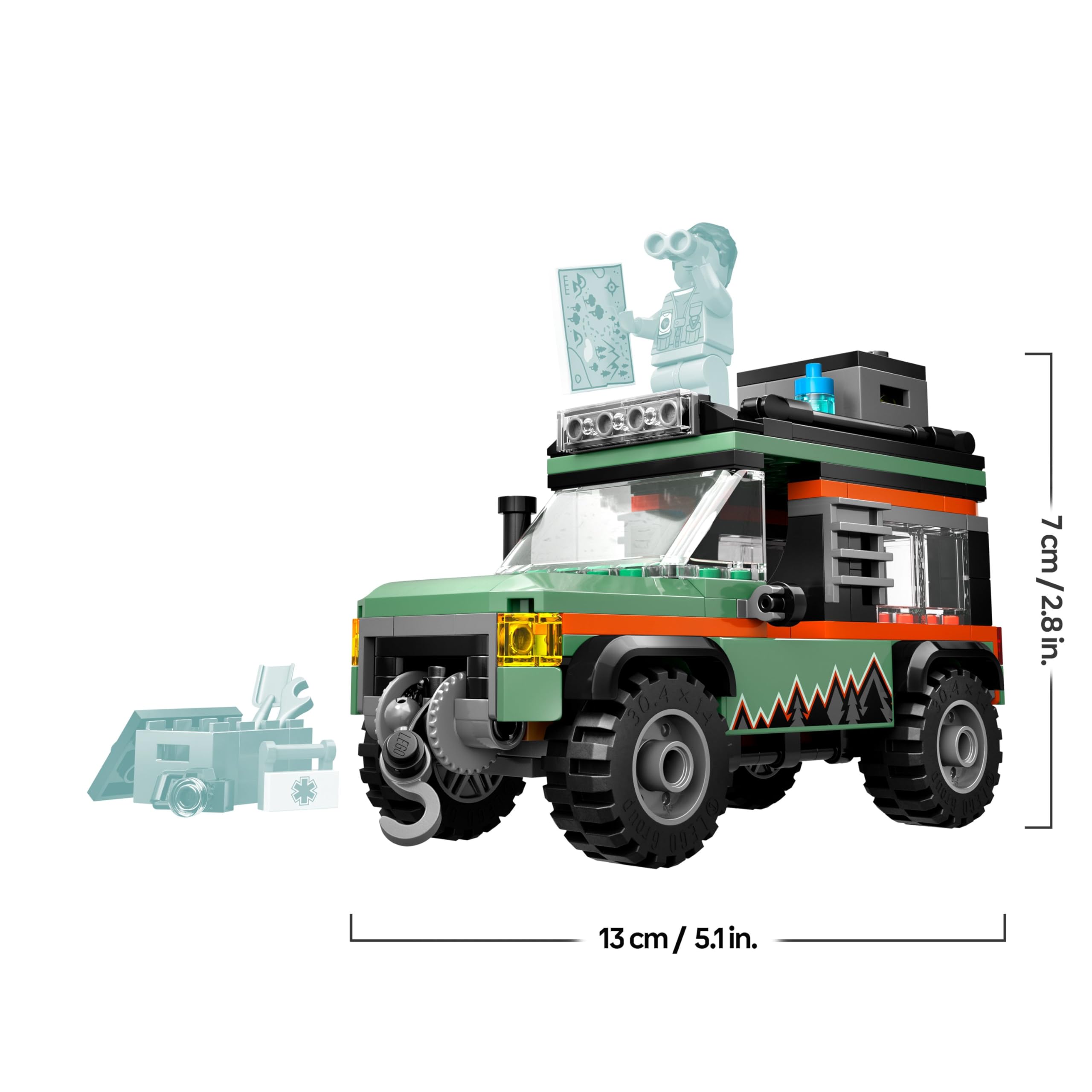 LEGO City Offroad Geländewagen - Bauspielzeug Set für Jungen und Mädchen ab 6 Jahren - Geschenk zum Geburtstag oder für Feiertage - Inkl. Abenteurer Minifigur und Zubehör 60447 8
