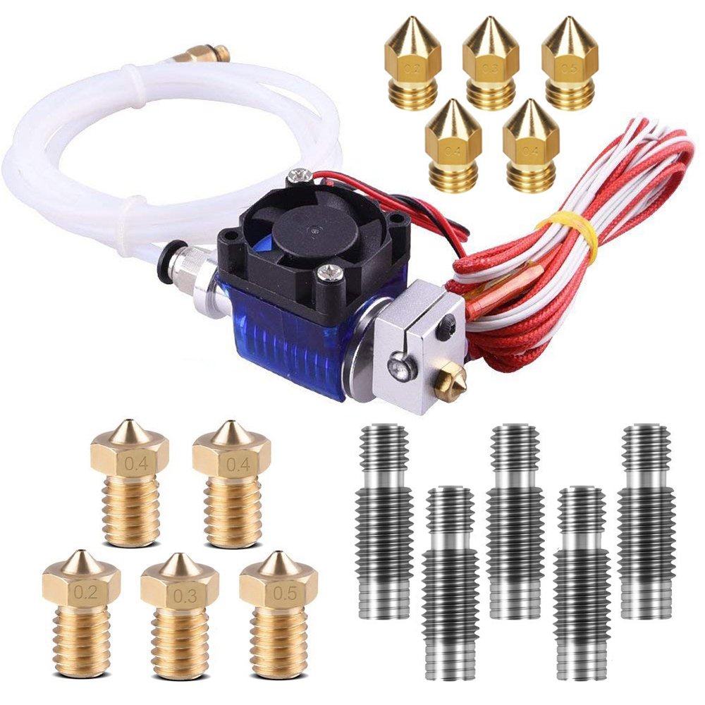 V6 Hotend Full Kit Topdirect 16pcs 3d Printer J Head V6 Hot End With Cooling Fan