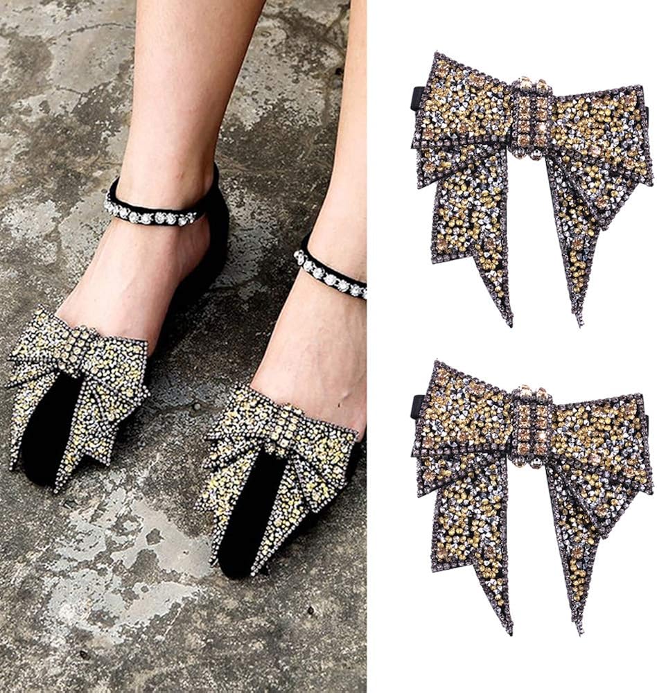 1 Pairs Bowknot Crystal Decorations Shoes Clips Wedding Party
