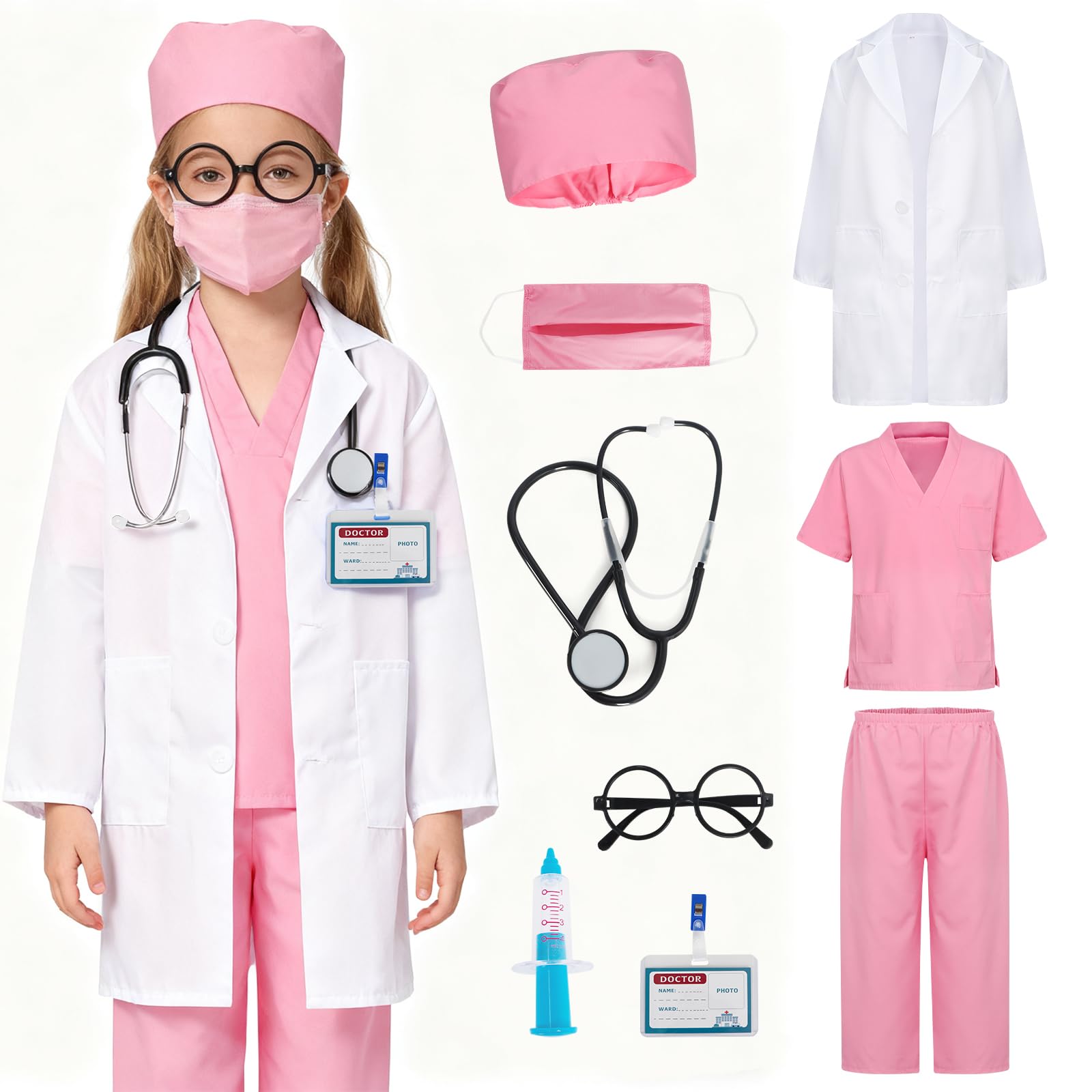 KumSoomliy Doctors Set for Kids Science Costume for Kids Toddler Dress Up Nurse Costume Doctor Lab Outfits Age 3-4Y — image 1
