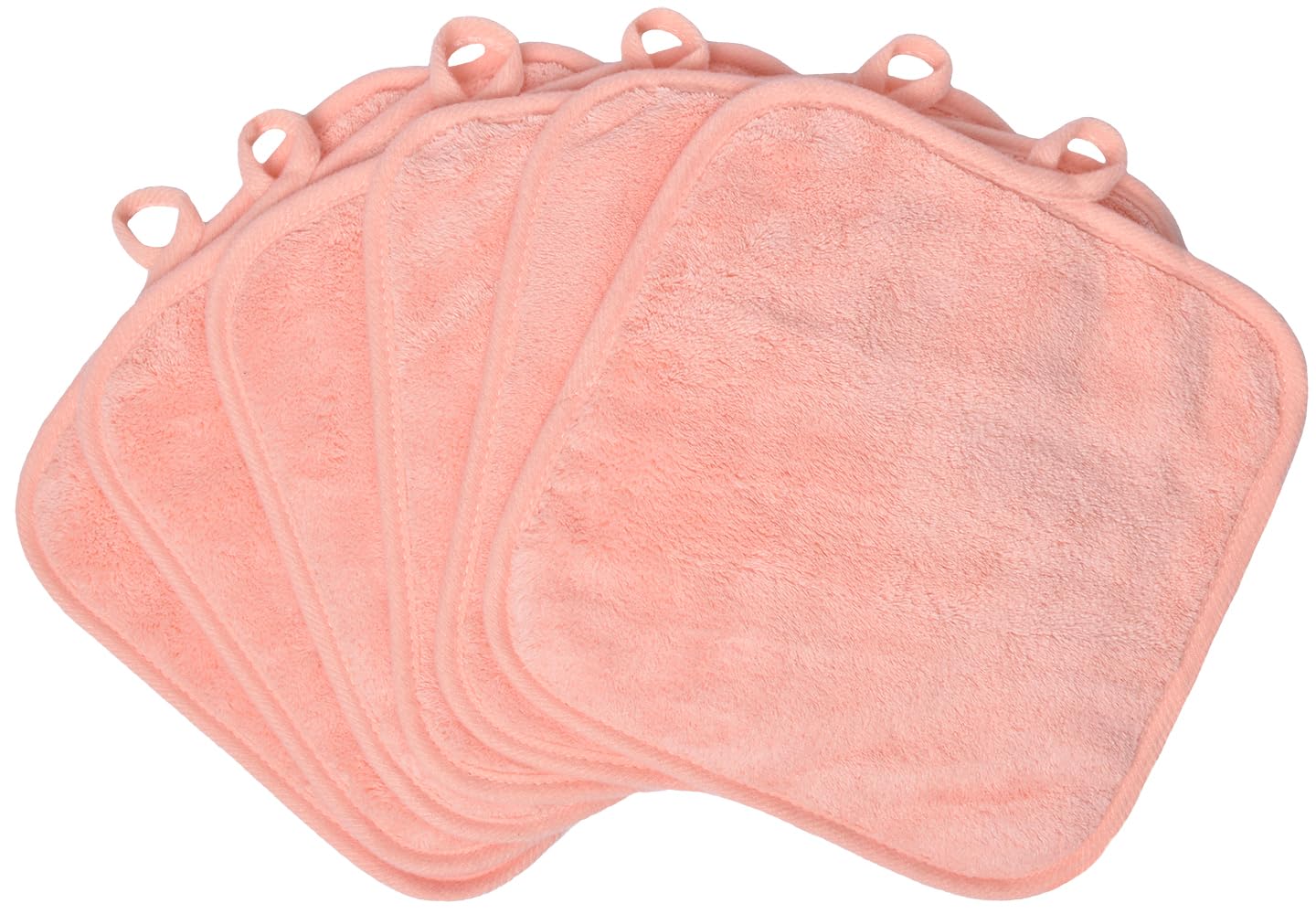 BloomSesame Makeup Remover Cloths for Face, Eye, Lips - Reusable Makeup Remover Pads Soft Microfiber Facial Cleansing Cloths 8 x 8 inch 6 Pack (Coral)