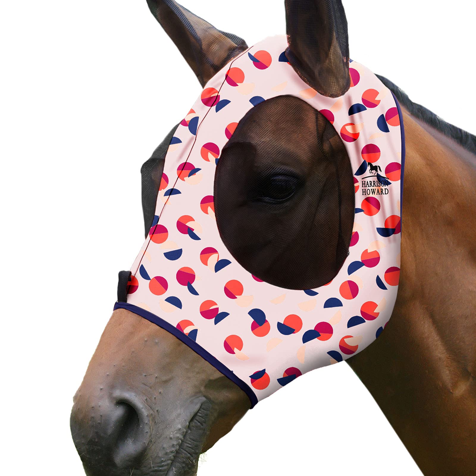 Harrison Howard Super Comfort Stretchy Fly Mask Large Eye Space with UV Protection Soft on Skin with Breathability Weaving Dots — image 1