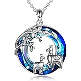 ONEFINITY Llama Alpaca Gifts 925 Sterling Silver Llama Necklace Crystal Alpaca Pendant Jewelry for Women Mom Girls Gifts