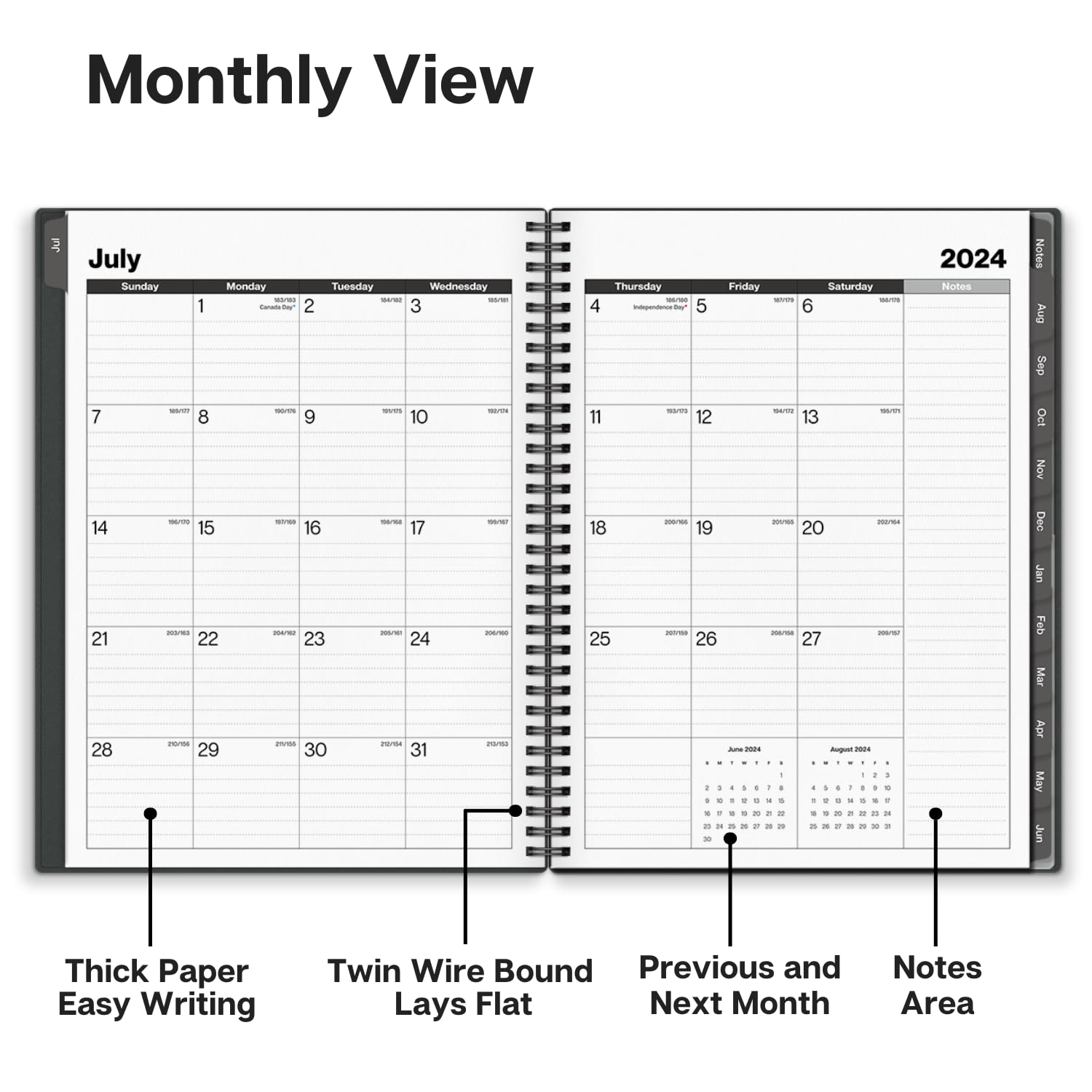 Mua Dunwell Weekly Monthly Planner 2025, Use Jan 2025 to Dec 2025, 8.5 x 11 Appointment Book