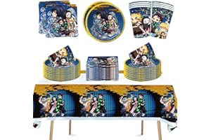 DecPtyTa Birthday Party Supplies Tableware Party Plates Cups Napkins Tablecloth etc Birthday Decorations Pack for 20 Kids (GM