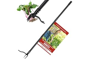 LAKEROD Stand Up Weed Puller Tool - 38 to 65" Long Handle Weed Remover Tool with 4-Claw Steel Head for Easily Pulling Dandelion,Crabgrass,Root Remover,Heavy Duty Weed Grabber Picker for Lawn Yard Garden