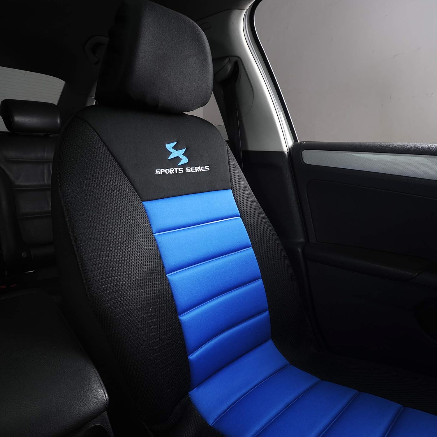 WOLTU Car Van Seat Covers Front Pair blue black Universal for Cars Vans Car Seat Protector, 2er Set - Image 3
