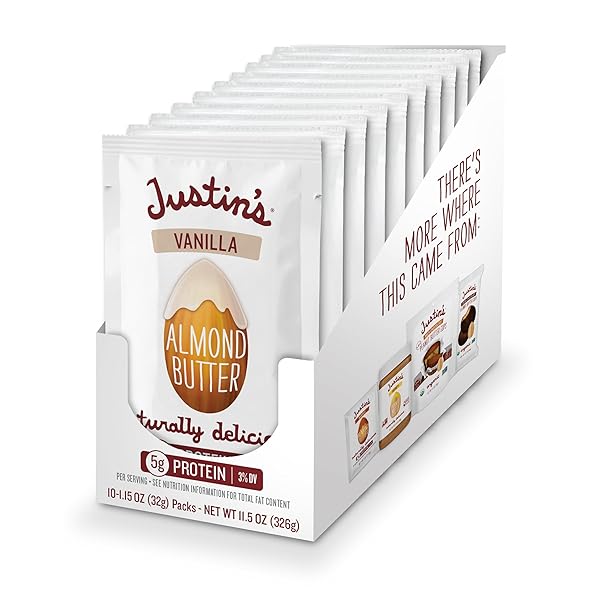 JUSTINS, ALMOND BUTTER VANILLA SQUEEZE, 1.15 OUNCE, 10...