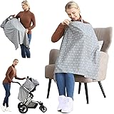 100% Cotton Nursing Breastfeeding Cover - Multi-use CarSeat Canopy Stroller Cover Car Seat Covers for Babies, Baby Shower Gif