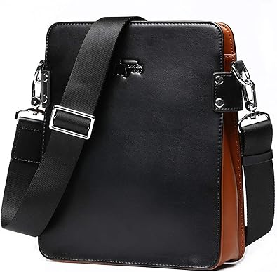 Amazon My Bag ショルダーバッグ メンズ メッセンジャーバッグ ビジネス バック 牛革 本革 レザー 斜めがけ カバン 小さめ 通勤 シンプル ブランド 人気 高級 ブラック ショルダーバッグ