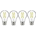 Satco S12437 A19 LED 4-Bulb Value Pack, 75W Replacement, 3000K, Clear