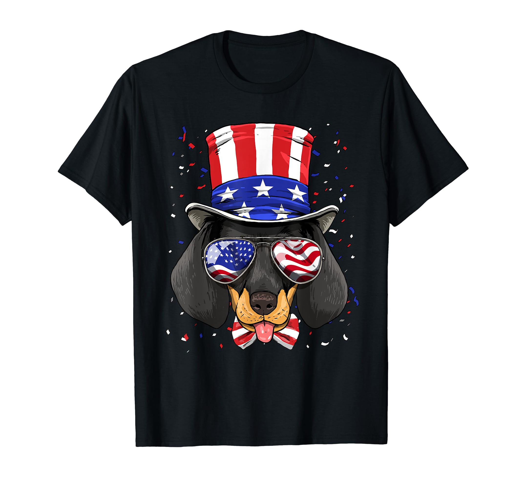 Dachshund 4th of July American Dog USA Flag T-Shirt