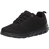 Propét Women's TravelActiv Sneakers Casual Lace-Up Shoes, All Black, 11 X-Wide