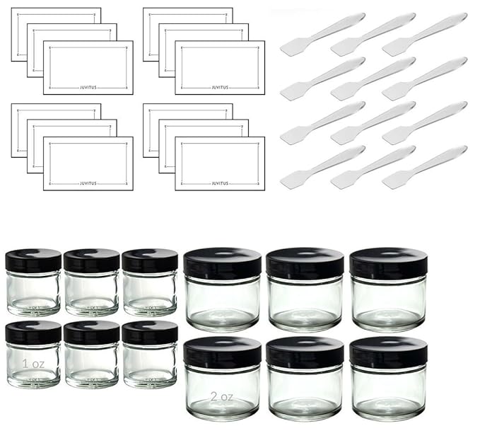 12 piece Clear Glass Straight Sided Jar Set Includes 61
