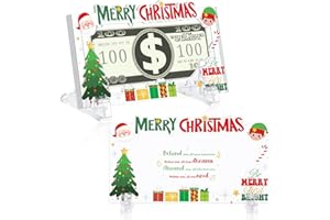 CroBlissful Christmas Money Holders for Cash Acrylic Holiday Money Gift Card Holders Funny Ways to Give Cash Xmas Cash Gift for Men Women Christmas Festive(Christmas Tree)