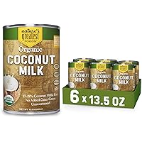 Organic Coconut Milk by Nature's Greatest Foods - 13.5 Oz - No Guar Gum, No Preservatives - Gluten Free, Vegan and Kosher - 1