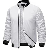 Cotrasen Men's Bomber Jacket Fall Winter Warm Windbreaker Full Zip Windproof Casual Padded Coats