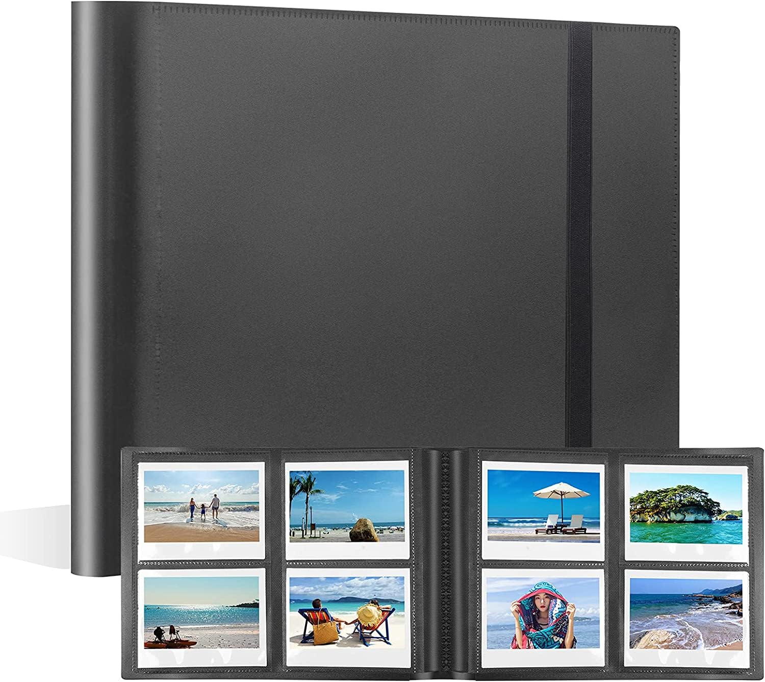 160 Pocket Photo Album for Fujifilm Instax Wide 400/300.Fits Polaroid Now/Now +/OneStep/OneStep 2 Instant Cameras,POP/Lab Instant Printer and i-Type/600/SX-70 film (Black) — image 1