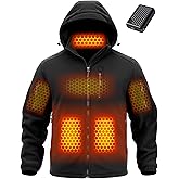 Wulcea Graphene Heated Fleece Jacket for Men 12V Fast Charge 18400mAh Large Capacity