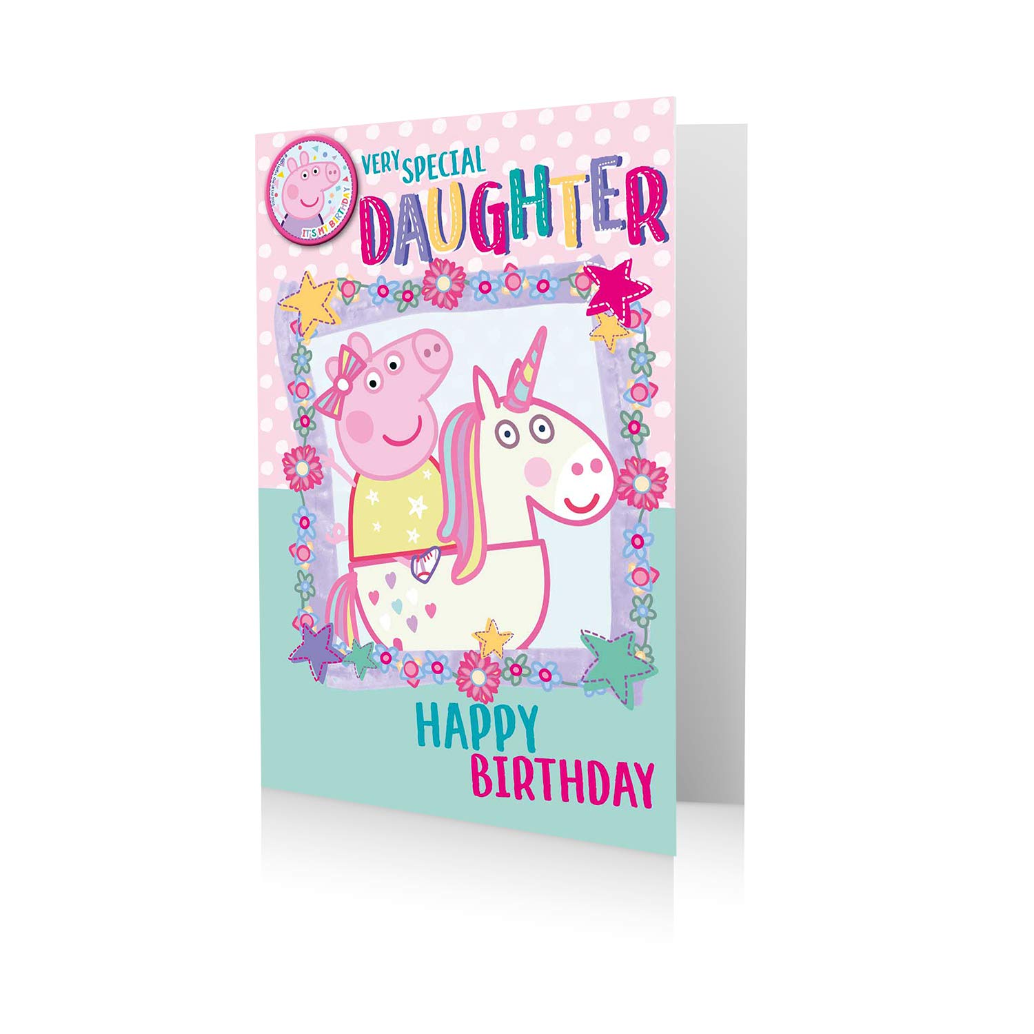 Official Peppa Pig Daughter Birthday Card - Birthday Badge Card - Very Special Daughter