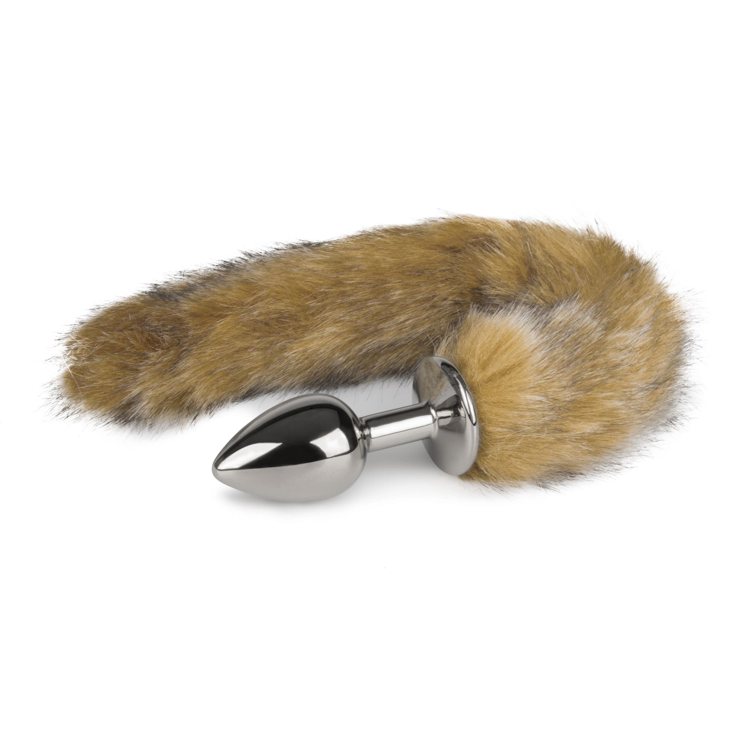 EasyToys Silver Small Fox Tail Plug with Stripes