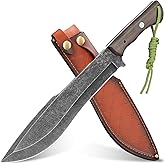 SAN TONG XIONG Fixed Blade Hunting Knife with Sheath for Men,Full Tang Outdoor Survival Sharp Bushcraft Knives For Camping,Hiking,15.75" Yard Work Machete for Cutting Trees Heavy Duty