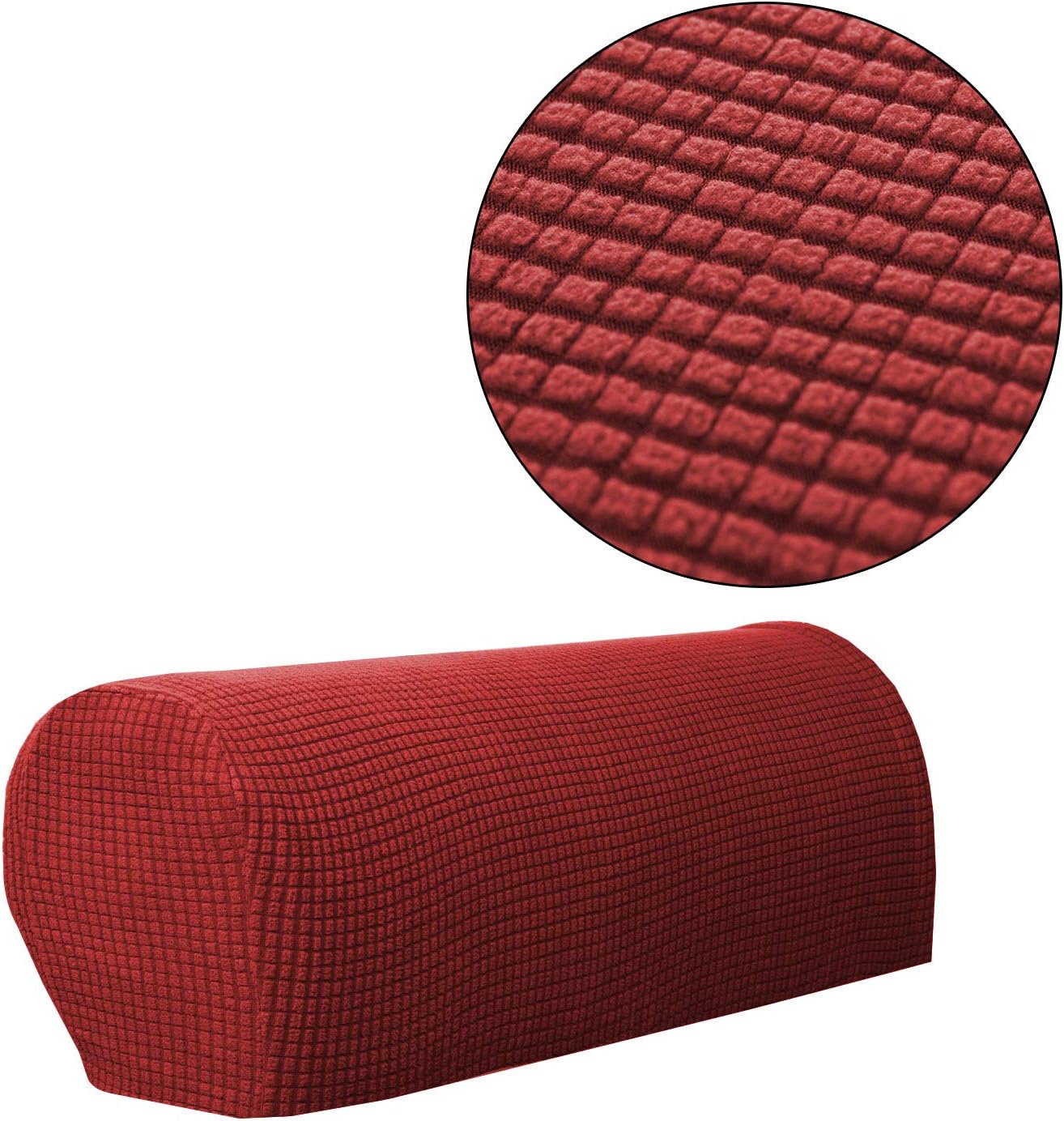 Sofa Armrest Cover Stretch Armchair Slipcover Furniture Armrest Protector for Sofa Chair Recliner Couch Loveseat Set of 2 (Burgundy)
