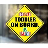 Toddler on Board Sticker - Baby/Kids on Board Sticker Window Sticker | Made in the USA - Car or Truck Sticker - Applies to Bumper, glass or window - Safe for Tumbler and Water Bottles