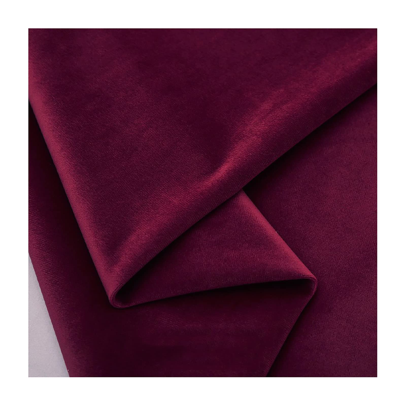YINGJI Velvet Fabric Cotton Velvet Material Upholstery Fabric Soft Furnishings Background Cloth Sold by the Metre - 57"/146cm Wide Red Series(Color:Burgundy)