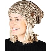 Funky Junque Exclusives Slouchy Beanie for Women – Oversized Winter Hat, Chunky Cable Knit Beanies, Unisex Cold Weather Hats