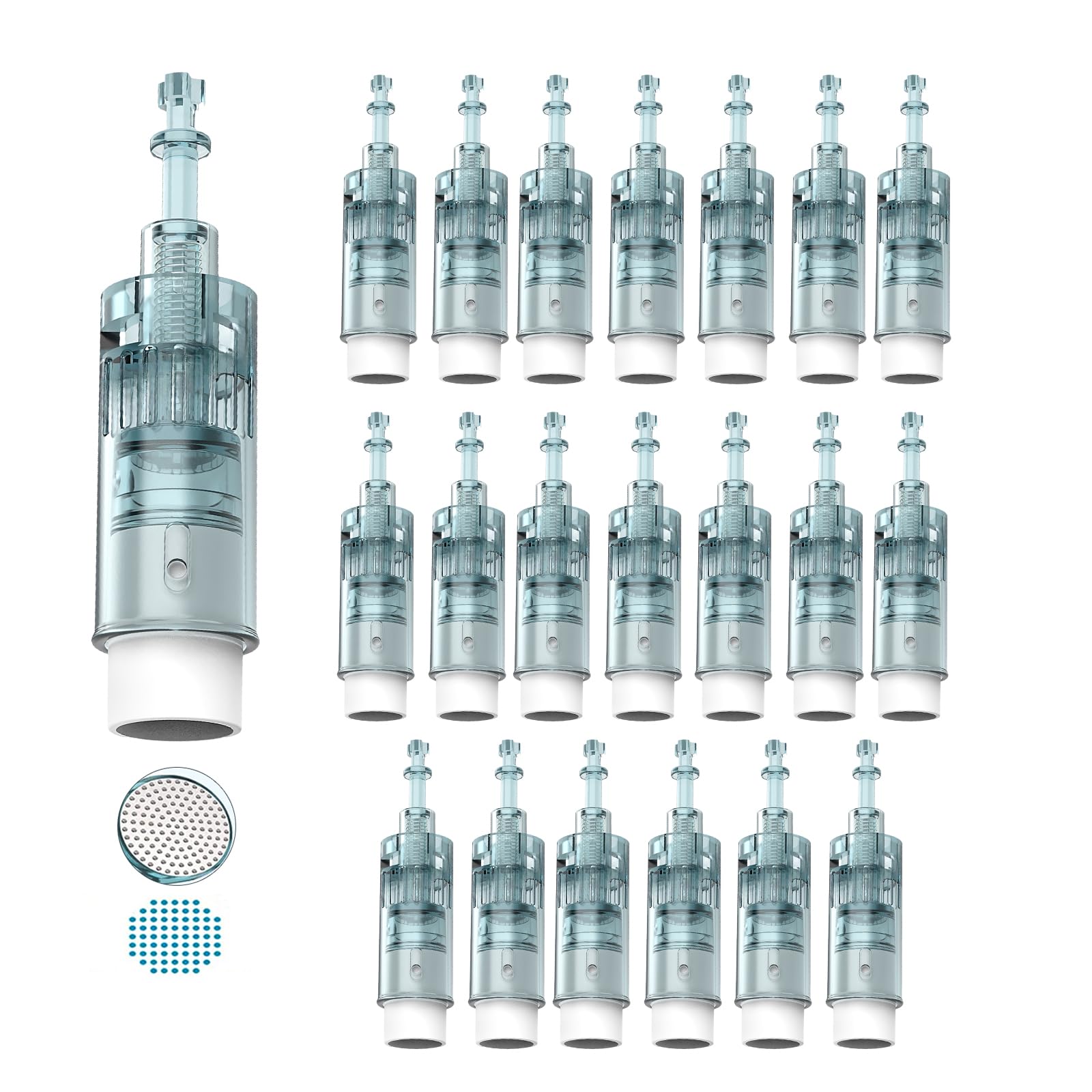 Dr.pen Ultima M8 Nano-R Replacement Cartridges, Original Dr Pen Replacement Part for Microneedling Pen M8 Model, Authentic Disposable Replacement Cartridges (Nano-R, 20Pcs)