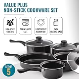 Pendeford Value Plus Cookware Set Non-Stick Carbon Steel Pans Lids view 2