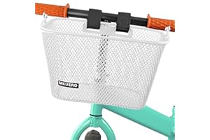 Mkuero Kids Bike Basket - Front Bicycle Basket for Children, Metal, Cute Decorative Accessory for Kids Bikes & Scooters