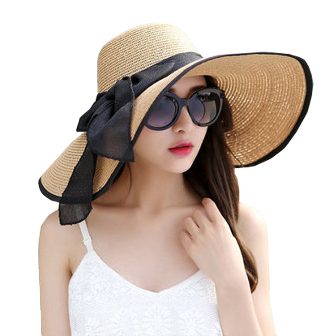 Buy Womens Wide Brim Straw Hat Floppy 