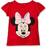 Disney Little Girls' Minnie Mouse Big Face Girls T-Shirt, Red, 4T