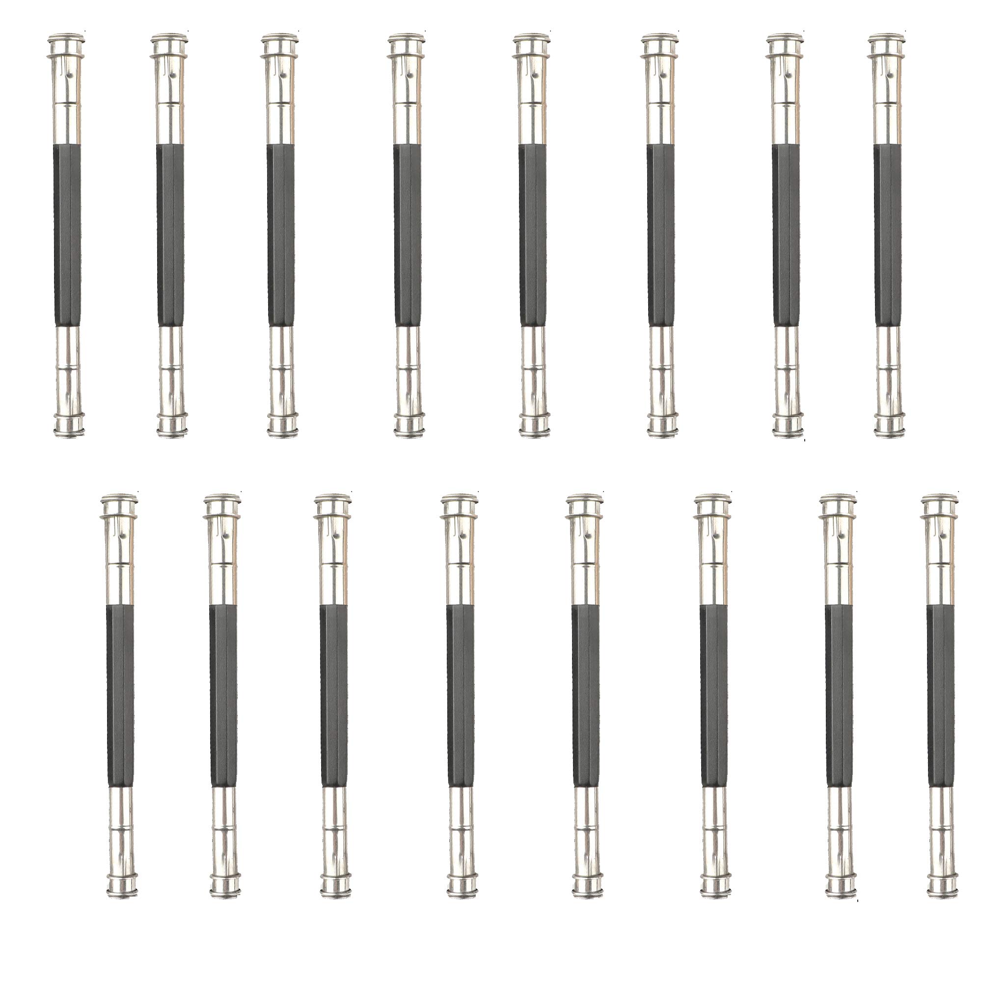 16 Pcs Pencil Extenders, with Dual Head Metal Handle, Adjustable Dual Head Pencil Lengthener, Carbon Clamping Pen Coupling Device for Sketch Charcoal Pencil School Office Supplies