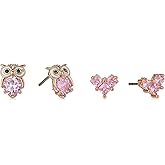 Betsey Johnson Owl Duo Set Earrings