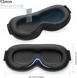 Gritin 100% Blackout Sleep Mask Grey - Zero Pressure Ergonomic 3D Cutout view 9