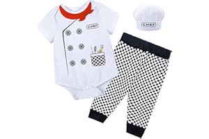Pezhiqun Baby Boys Chef Doctor Pirate Outfit Newborn Infant Police Officer Uniform Halloween Cowboy Sheriff Woody Costume