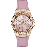 Guess Women's Stainless Steel + Stain Resistant Silicone Watch