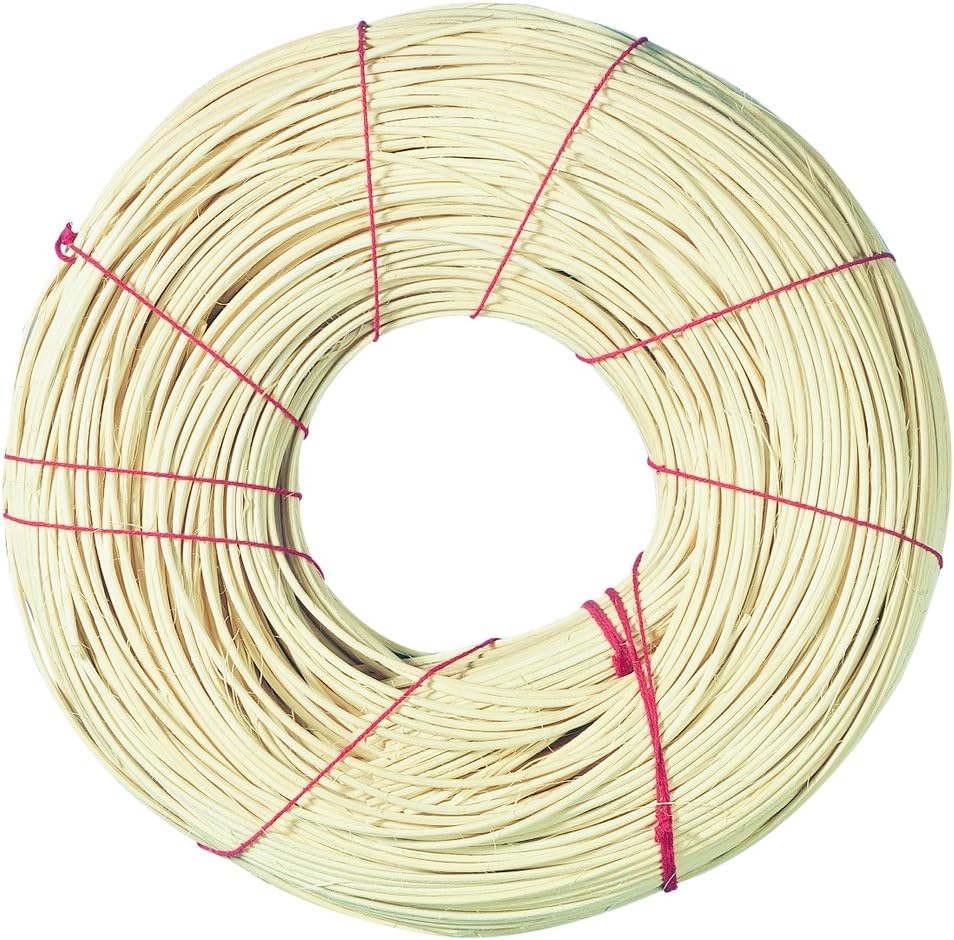 Rayher 6502800 Rattan Round Reed for Basket Making and Weaving Coil of Reeds 1lb, round, No 8, Brown, 3 mm ø
