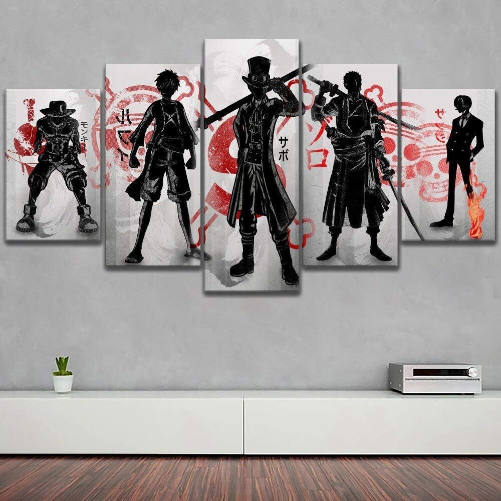 Wall Art 5 Canvas Paintings One Piece Character Painting on Type