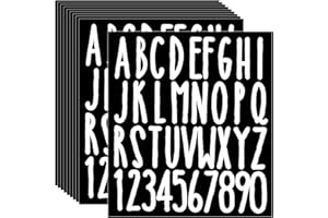 Waynoda 360 Pieces 10 Sheets Vinyl Letter Stickers Self-Adhesive Alphabet Numbers Kit Stickers Mailbox Numbers Sticker letters for Mailbox, Signs, Window, Door, Home, Business, Address Number(White,2 Inch)