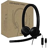 Logitech H570e USB Headset with Microphone for PC and Mac, USB-C Wired Headset with Stereo Sound, Noise-Canceling Mics and Inline Controls, Certified for Microsoft Teams, Black